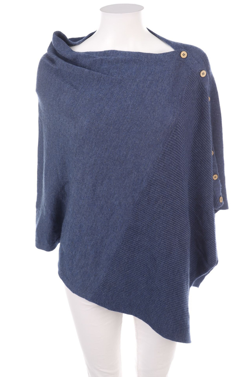 frilo swiss made - Poncho aus Merino-Wolle mit Knöpfen - ONE SIZE