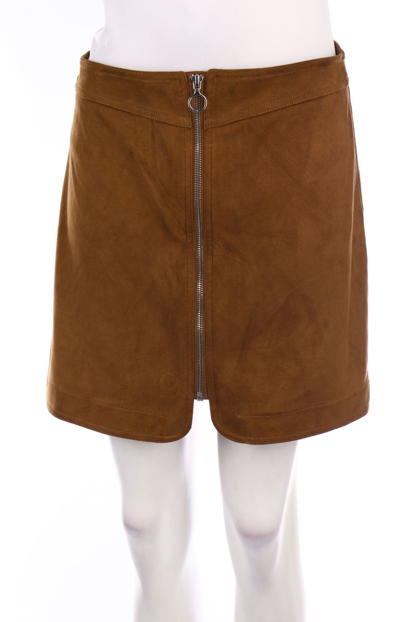 No Label - faux leather mini-skirt - M