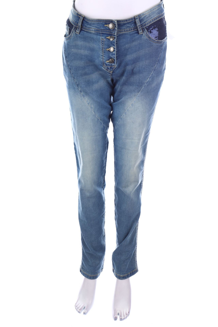 GINA BENOTTI - straight cut used look jeans - M