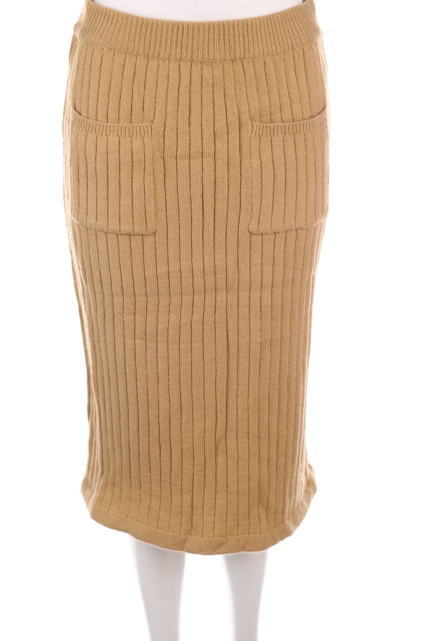 No Label - Knitted Midi Skirt - L