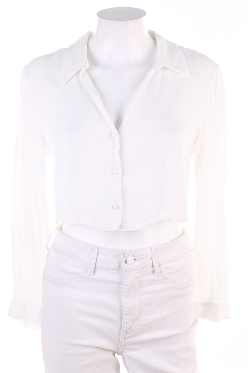 ZARA - Cropped-Hemd-Bluse - S