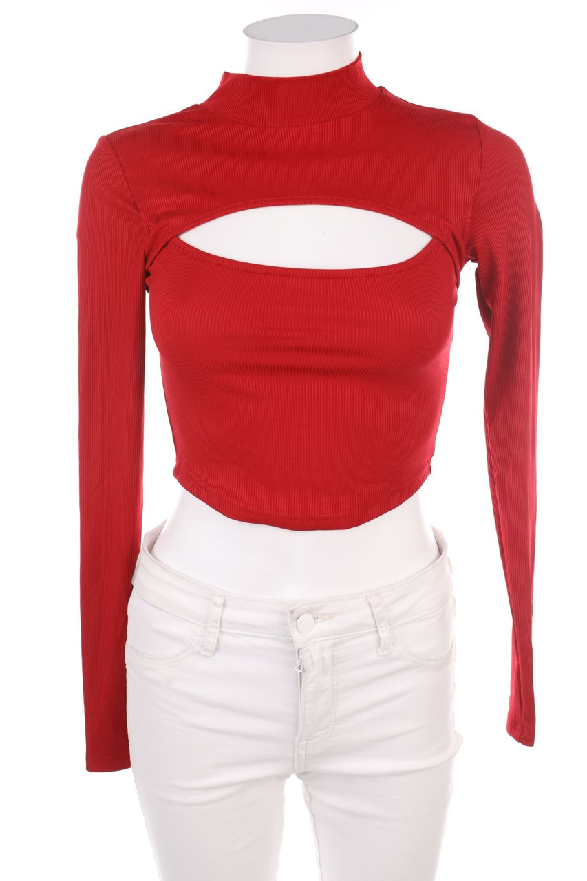 SECONDHAND - Cropped-Longsleeve-Shirt, Layer Look - XS