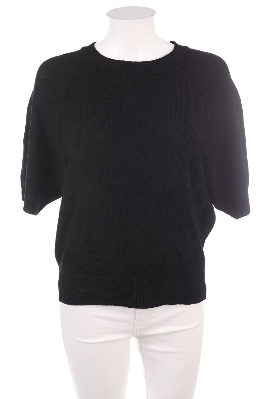 Ohne Label - Strick-Pullover mit Blumen-Print - D 42