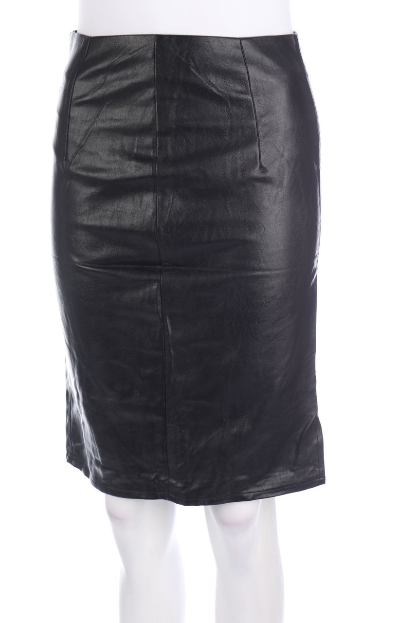 No Label - Faux Leather-Skirt - XS