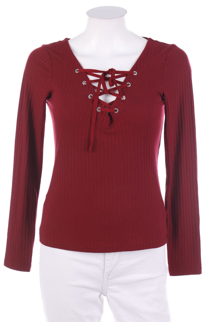 No Label - Longsleeve-Shirt with Lacing - XS