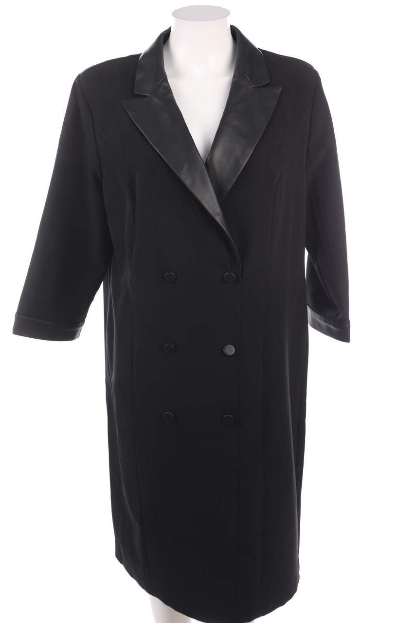 bonprix collection - Mantel mit Kunstleder-Details - D 46