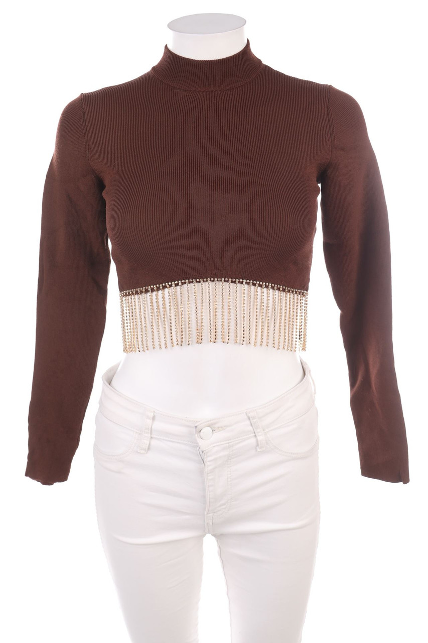 Bershka - Longsleeve-Shirt with Rhinestones - S