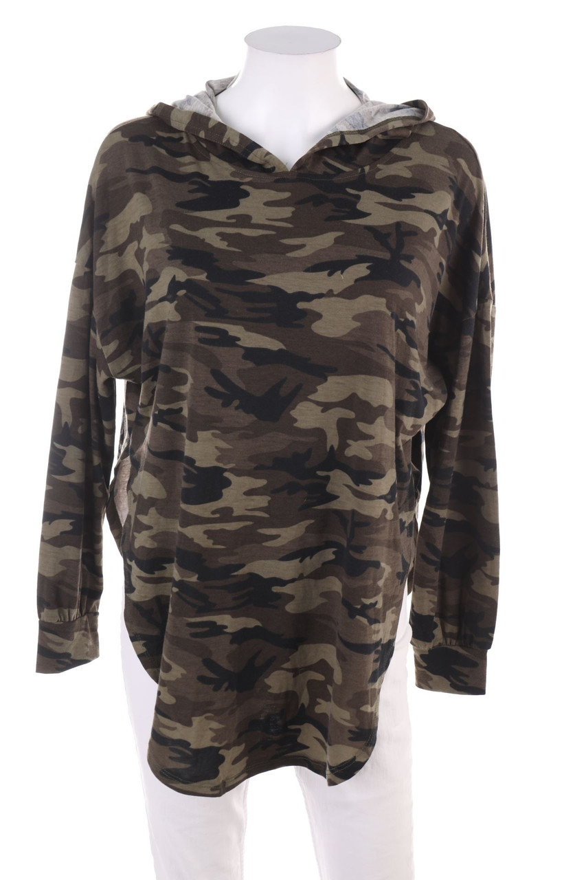 SHEIN - Kapuzen-Shirt mit Camouflage-Print - XL