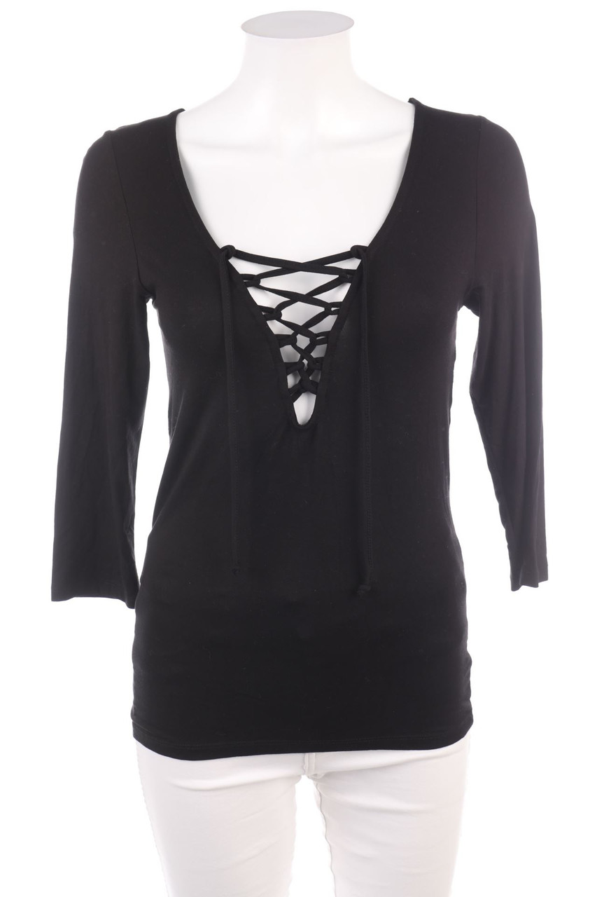 AMISU - 3/4-Sleeve Shirt with Lacing - S