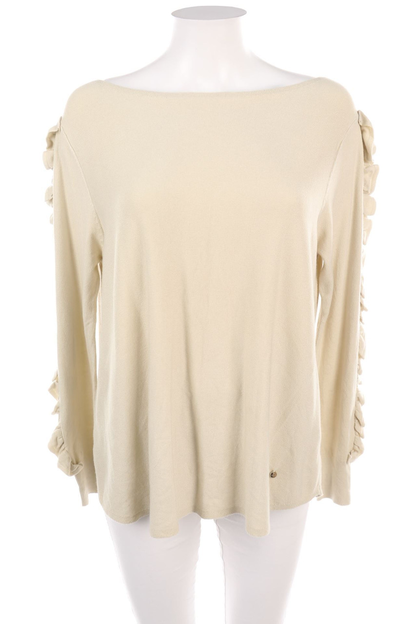 Ohne Label - Strick-Pullover mit Rüschen - D 42