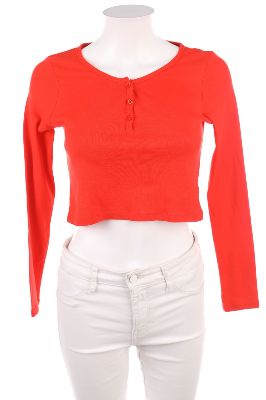 SECONDHAND - Cropped-Shirt, Cotton with Long Sleeves - M