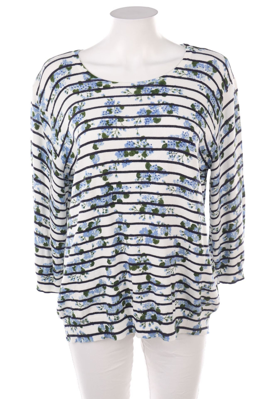 Ohne Label - Strick-Pullover mit Strass-Steinen - L