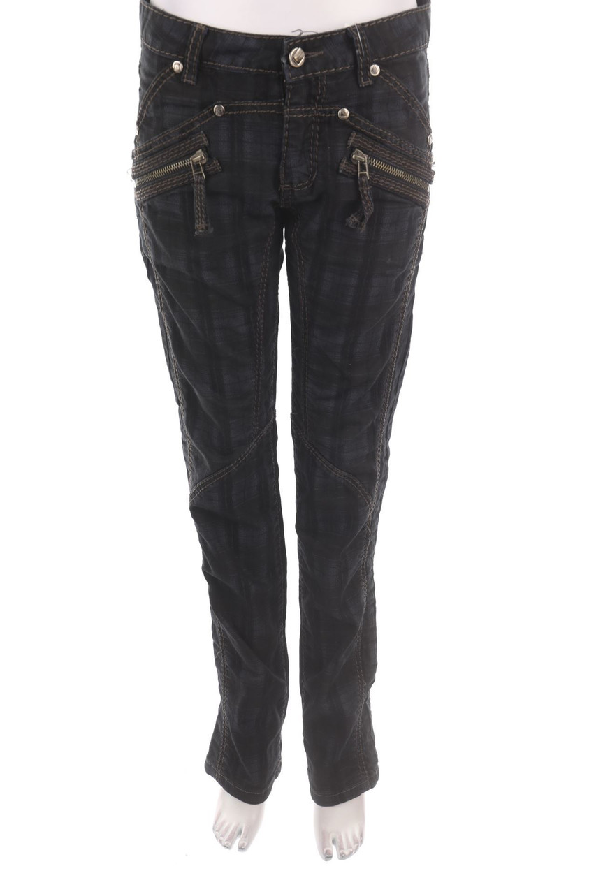 KOSMO LUPO - Y2K-Straigh Cut Jeans with Tartan Pattern - W30