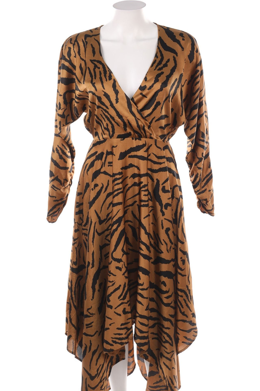 AX Paris - Maxi Dress with Wrap-Effect with Animal Print - S