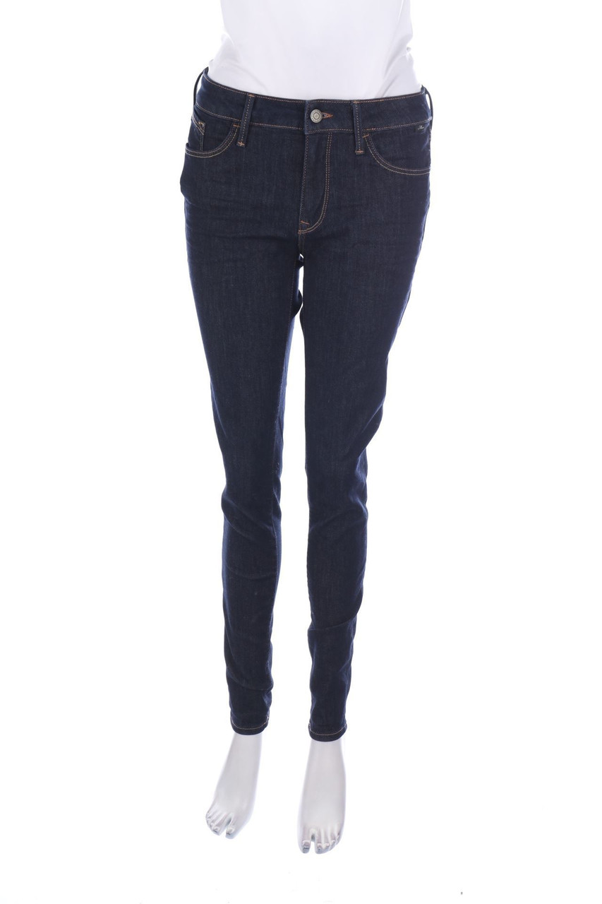 mavi jeans - Dark Denim Skinny-Jeans mit Logo-Patch - W29