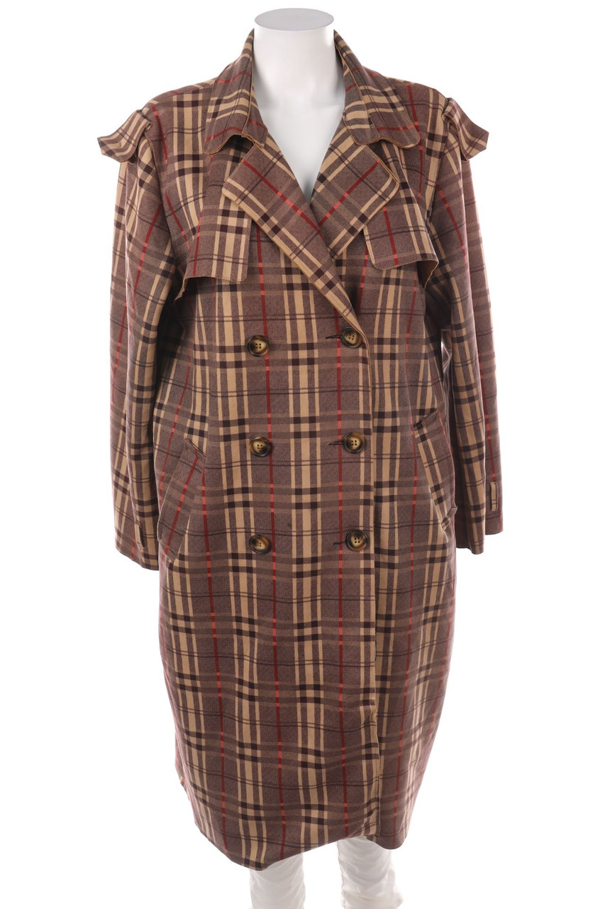 SECONDHAND - Checked Trenchcoat - L