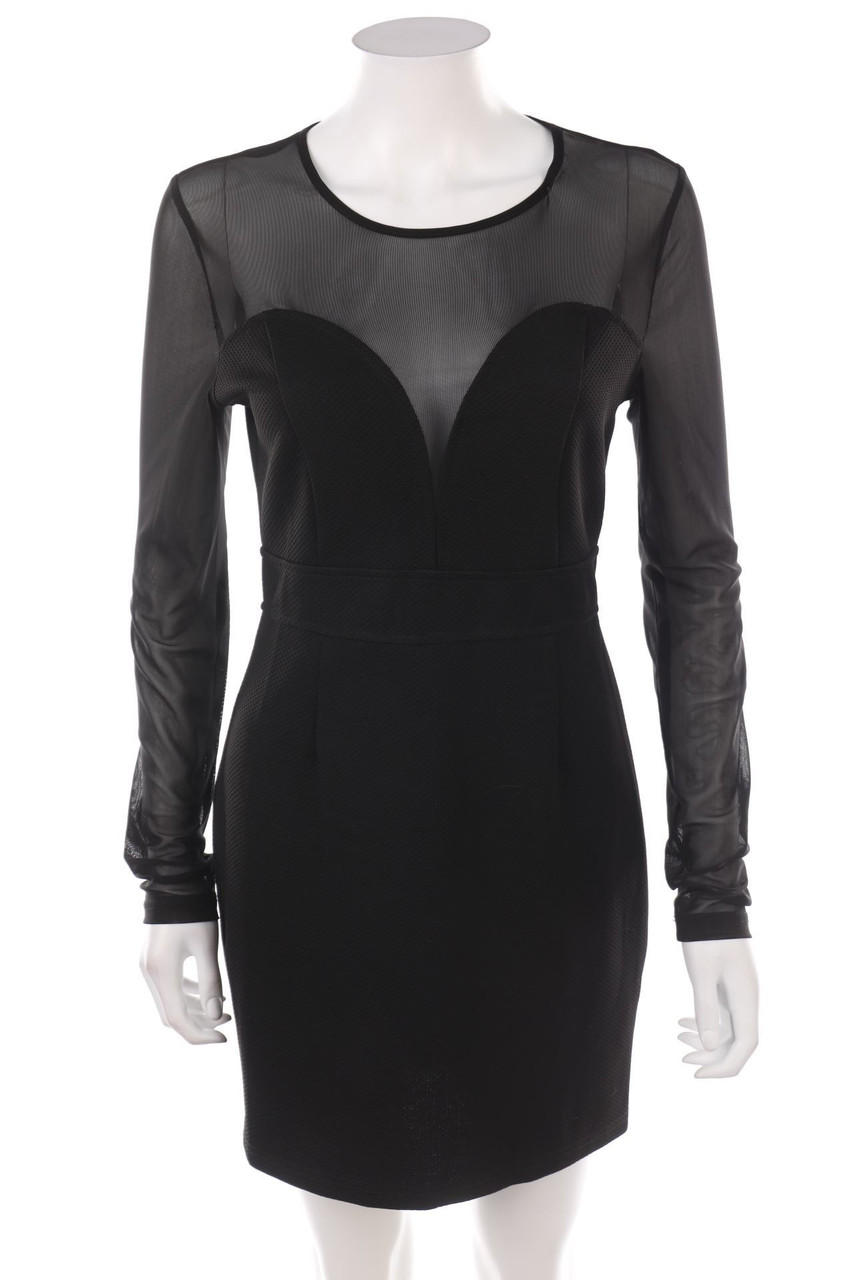 No Label - Sheath Dress with Mesh Insert - S