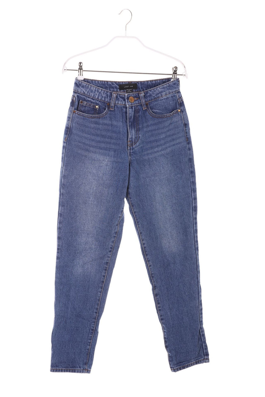 Lost Ink - Used Look-Mom-Jeans - W25