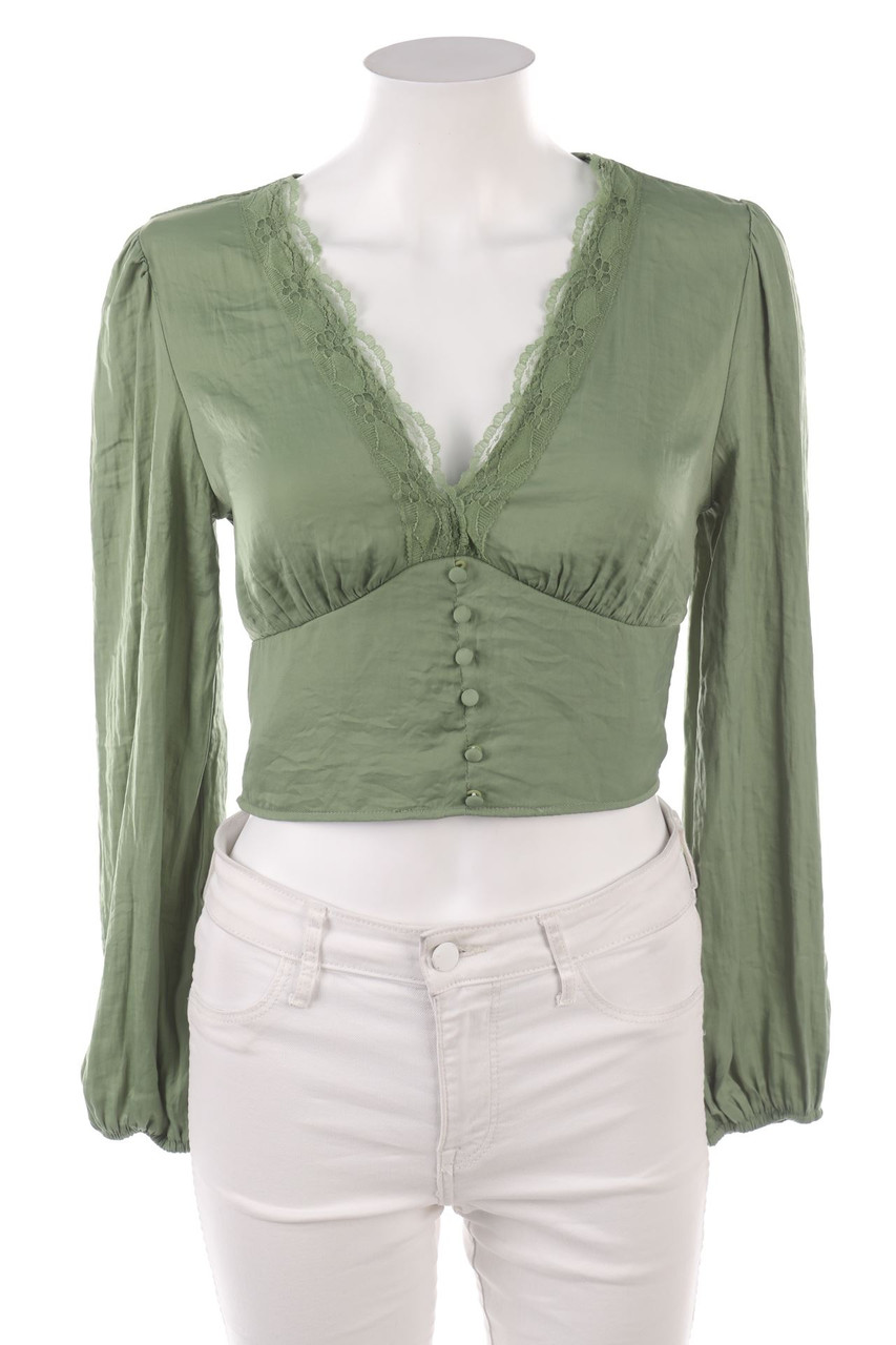 Stradivarius - Cropped-Blouse with Lace - S