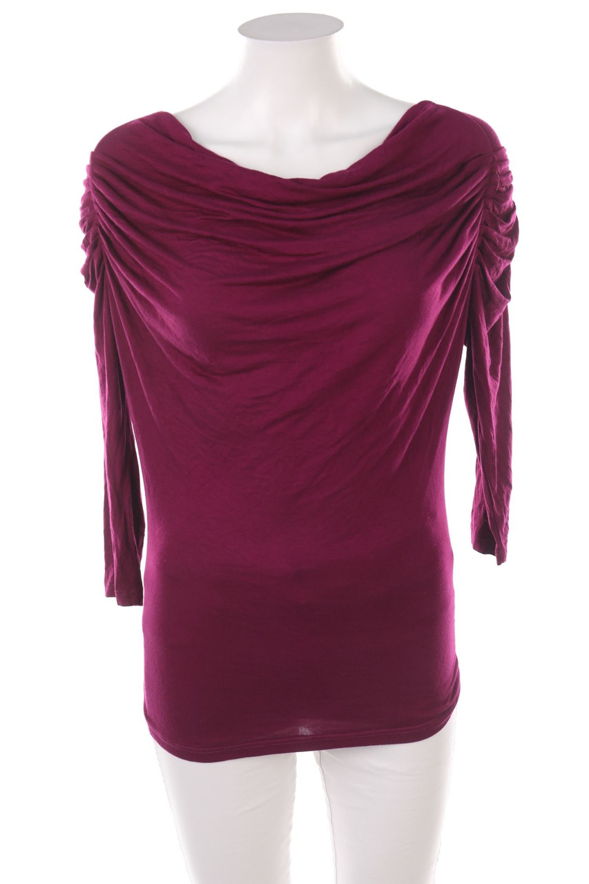 AMISU - 3/4-Sleeve Shirt with Cowl Neck - M