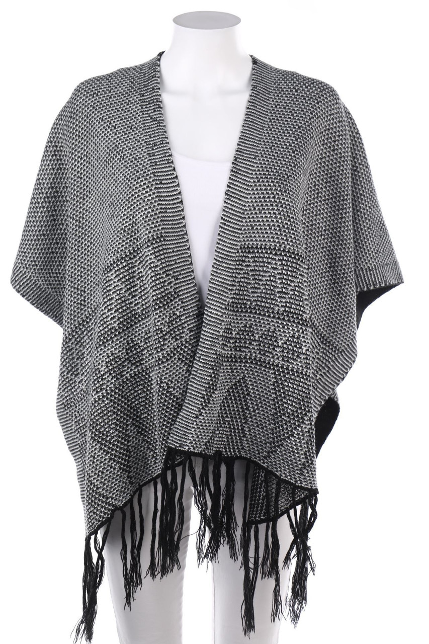 Ohne Label - Poncho mit Fransen - ONE SIZE