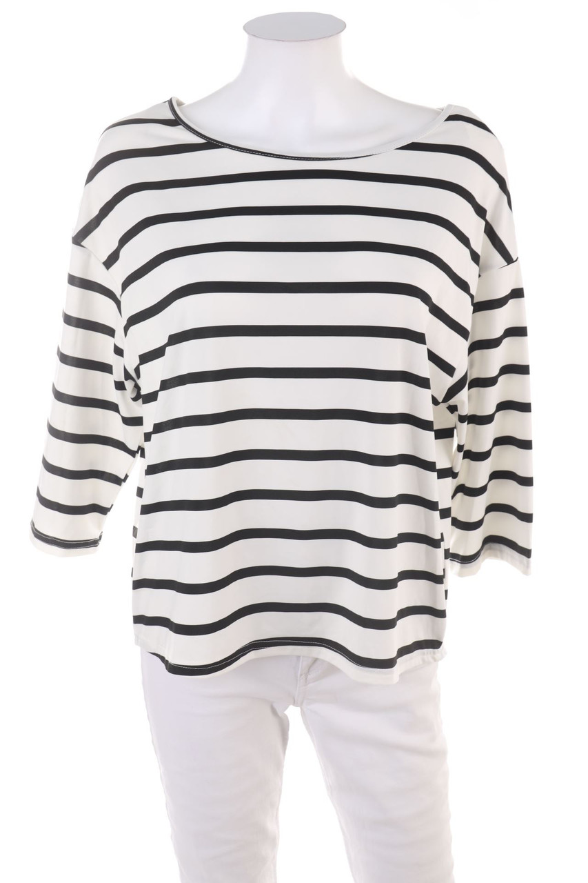 No Label - 3/4-Sleeve Shirt with Stripes - L