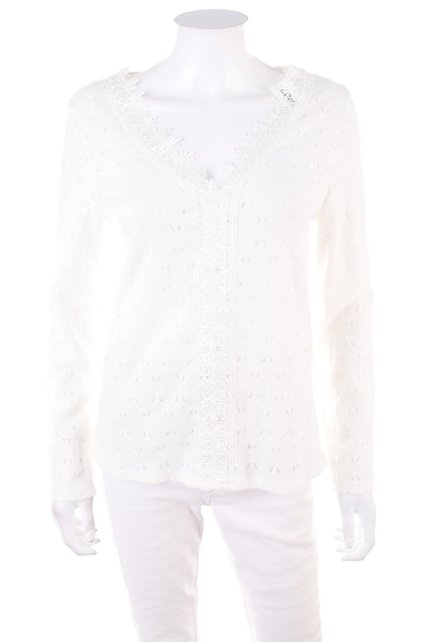 SHEIN - Longsleeve-Shirt mit Spitze - S