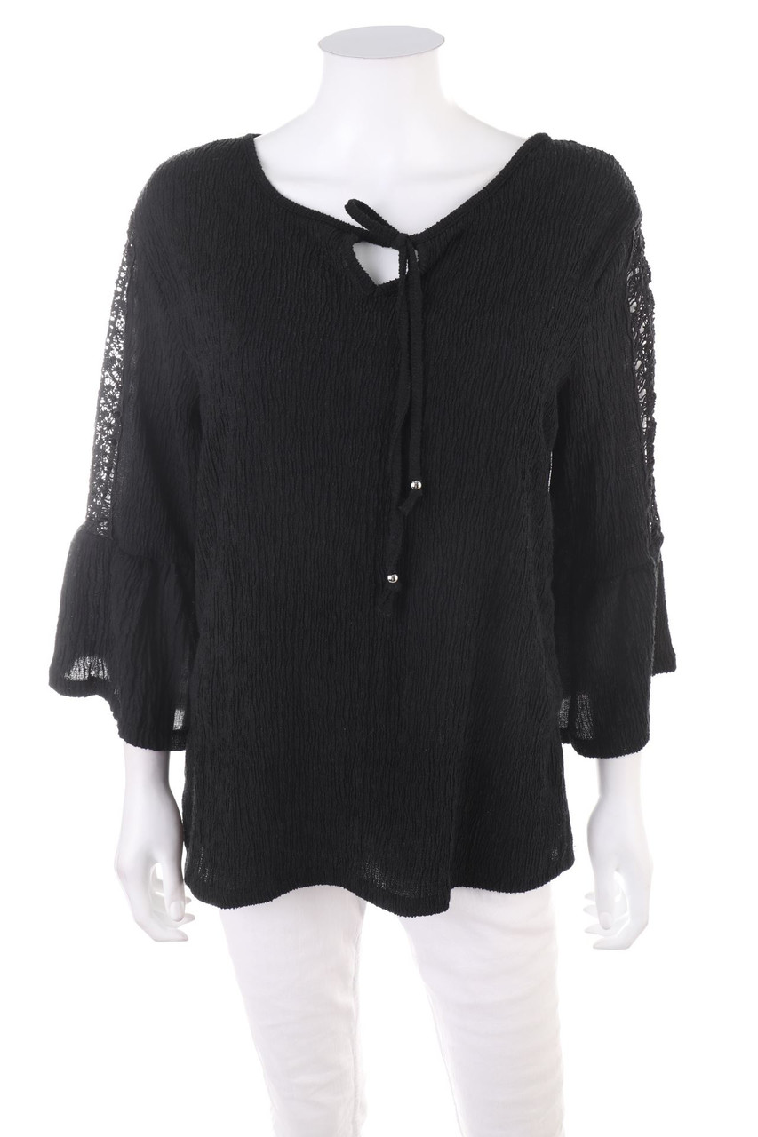 C&A - Tunika-Bluse mit Spitzen-Einsatz - S