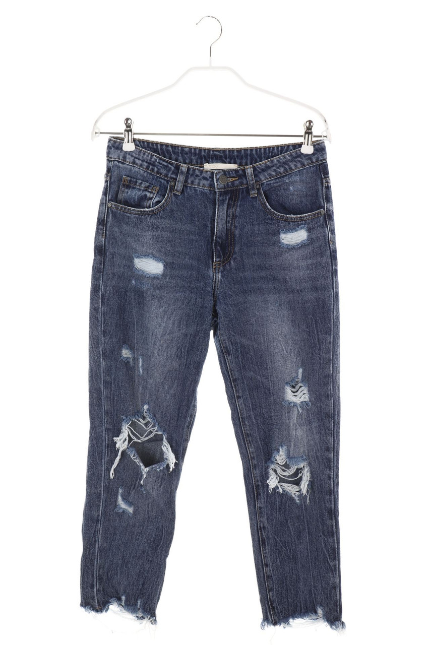 maje - Straight Cut Destroyed Jeans - S