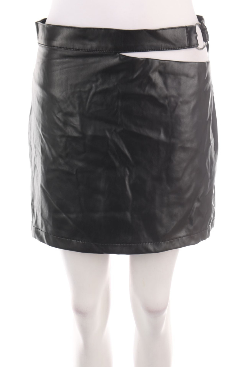 H&M - Faux Leather-Mini-Rock - L