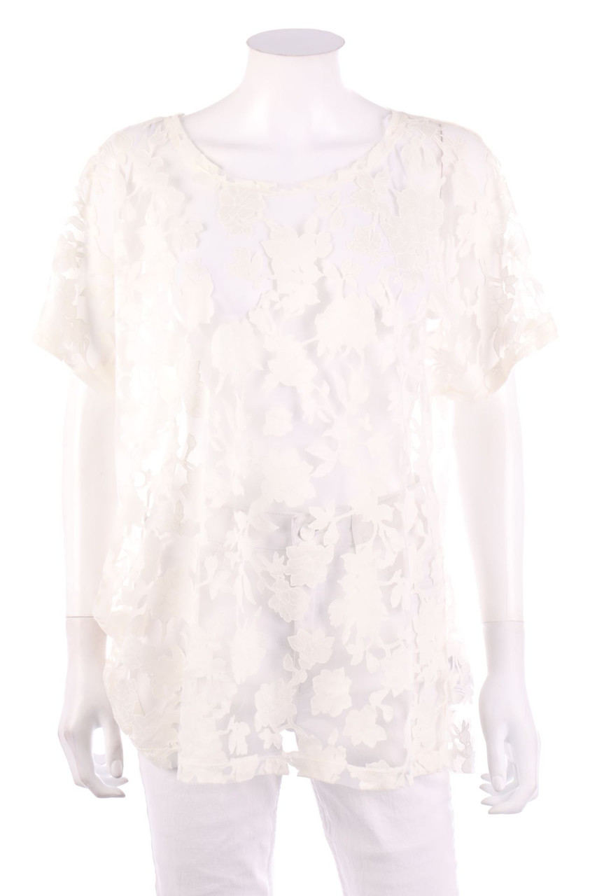 Janina - Spitzen-Kurzarm-Shirt - XXXXL