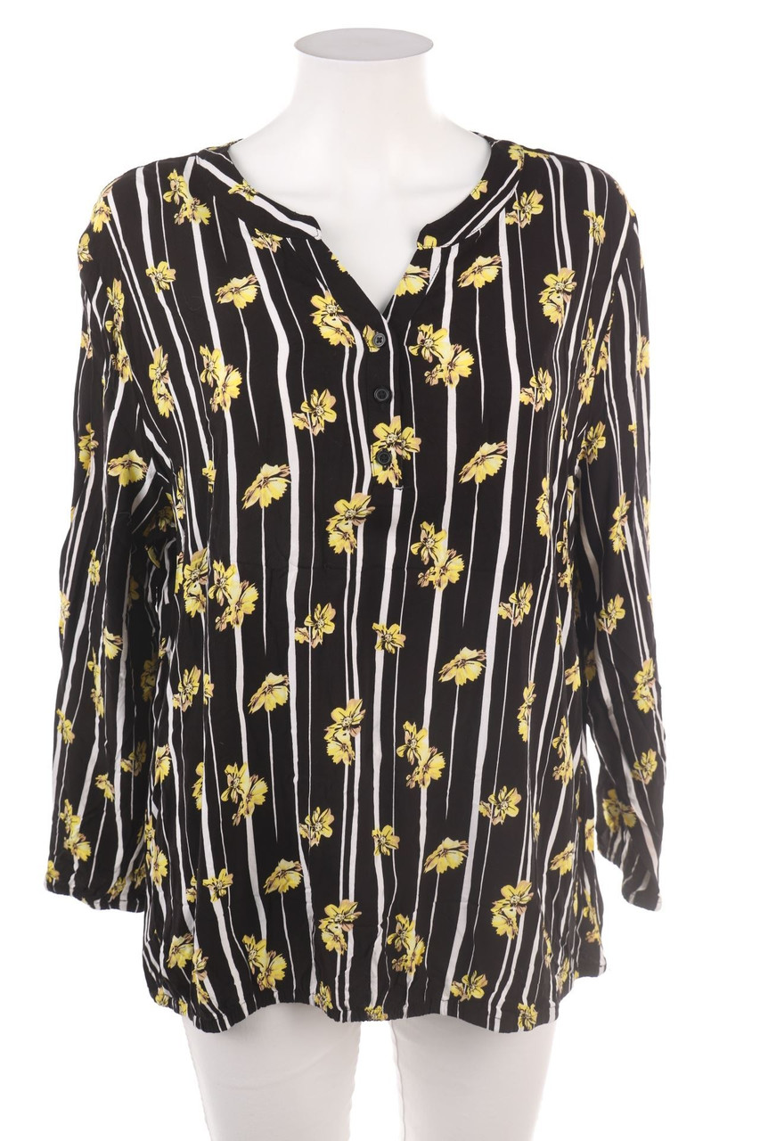 No Label - Stripe Blouse with Flower Print - D 48