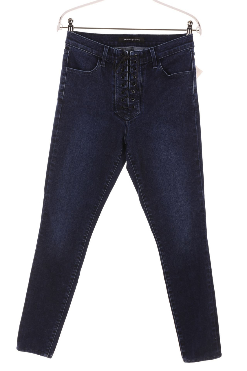 J BRAND - Dark Denim Skinny-Jeans mit Schnürung - S