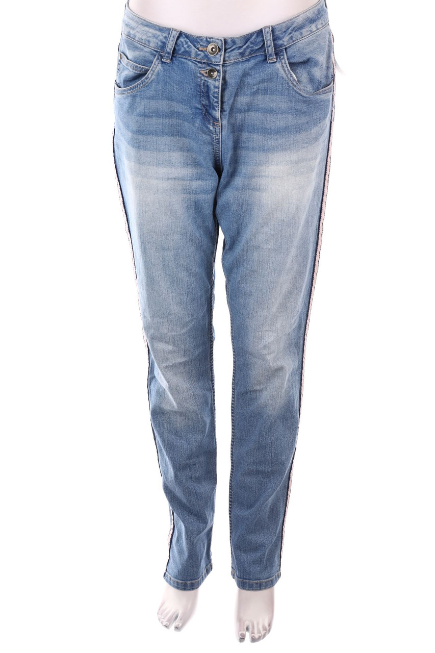 GINA - Used Look Straight Cut Jeans - L