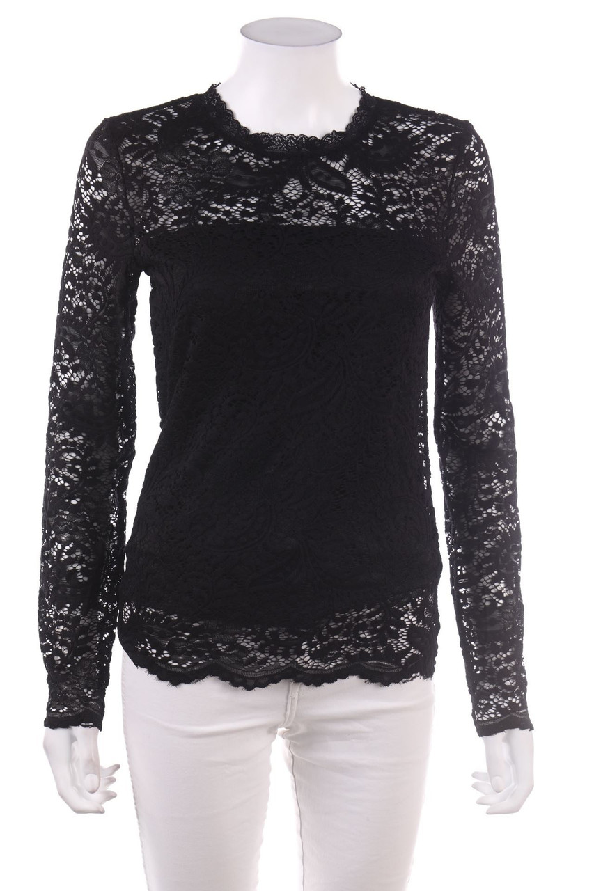 No Label - Longsleeve-Shirt, Lace - D 36