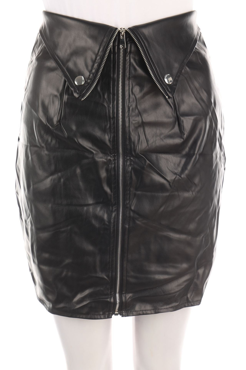 No Label - Faux Leather Skirt - S