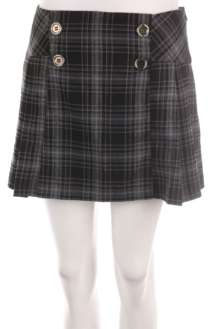 SECONDHAND - Pleated Mini-Skirt with Tartan Pattern - D 38