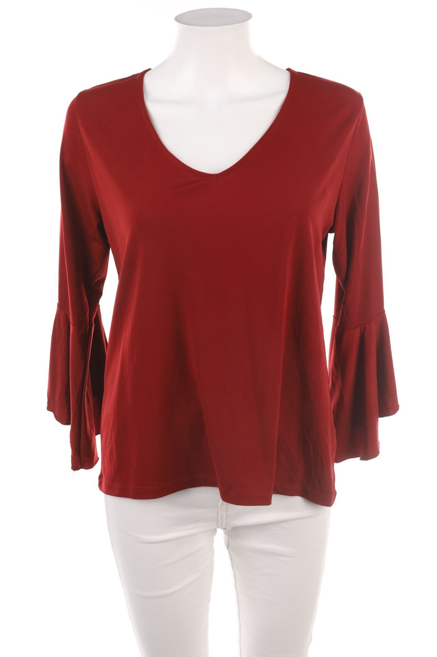 AMISU - Longsleeve-Shirt mit Volants - M