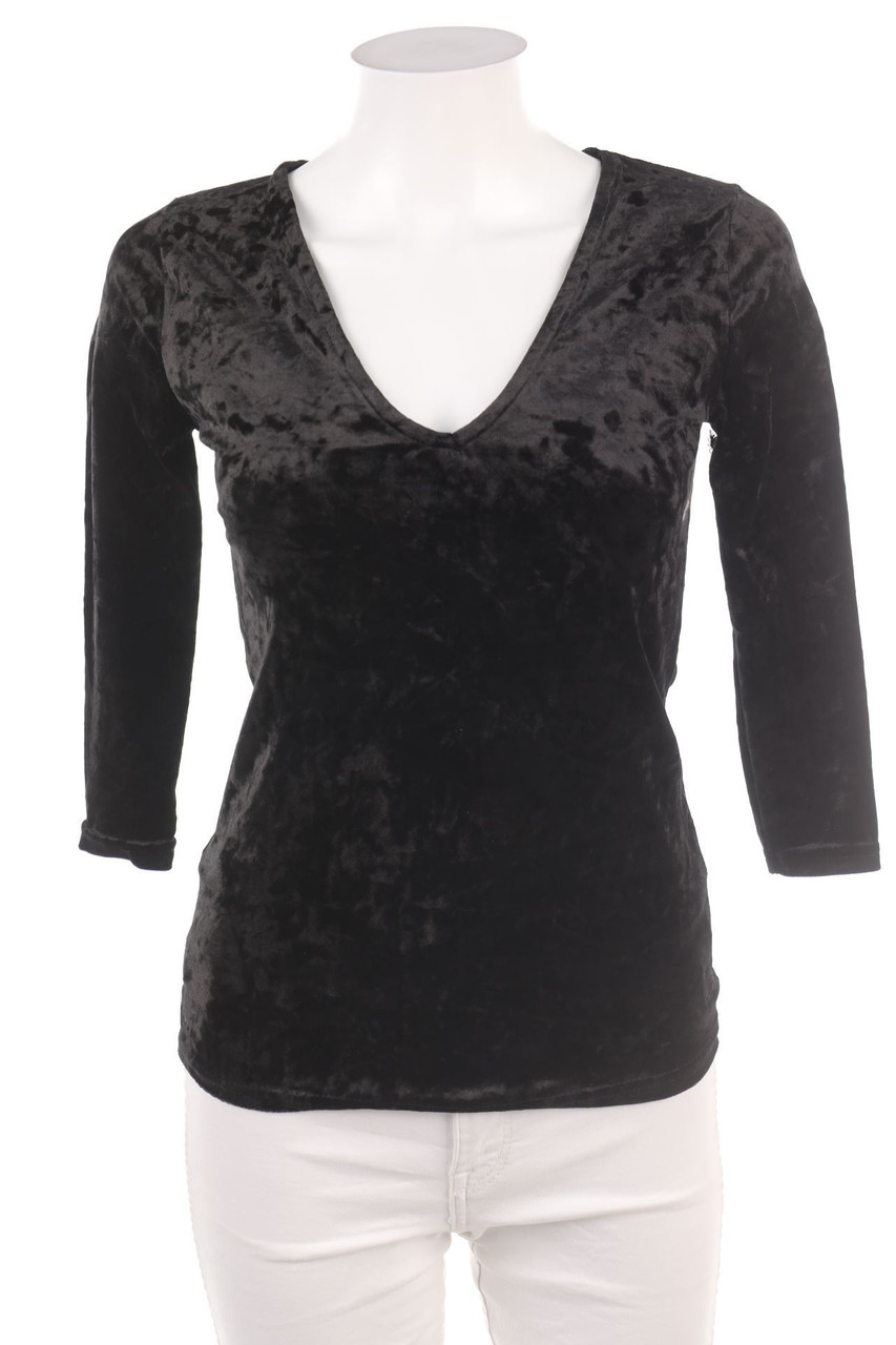 No Label - Velvet 3/4-Sleeve Shirt - S