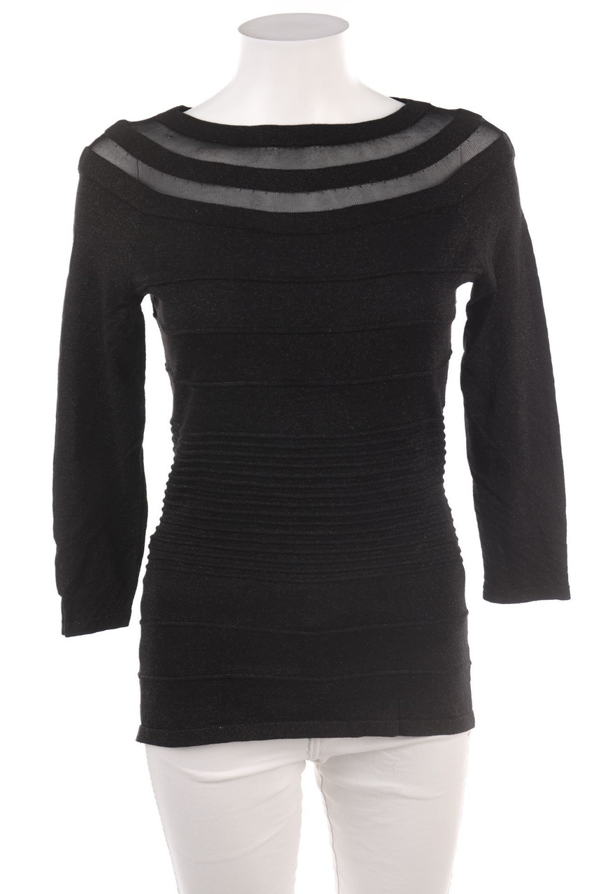 orsay - Cropped-Sleeve Pullover with Mesh Insert - XS