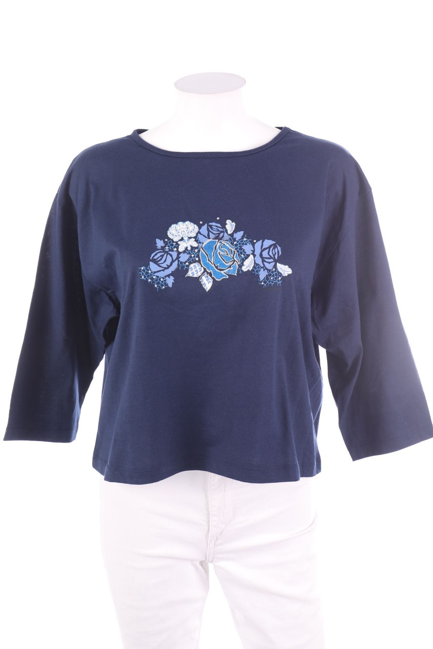 trigema - Longsleeve-Shirt, Cotton with Flower Print - M