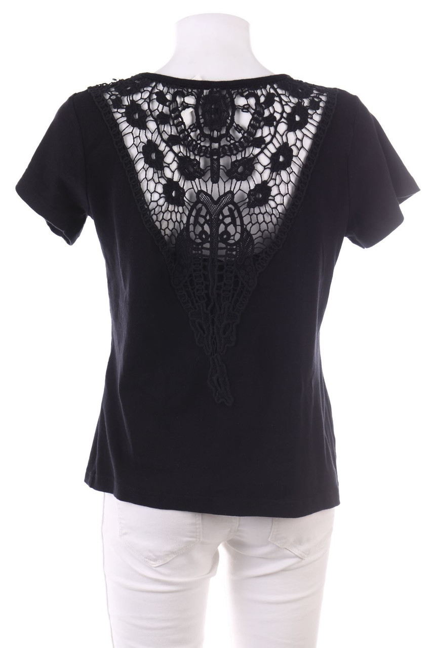 No Label - Shortsleeve-Shirt with Lace Insert - S