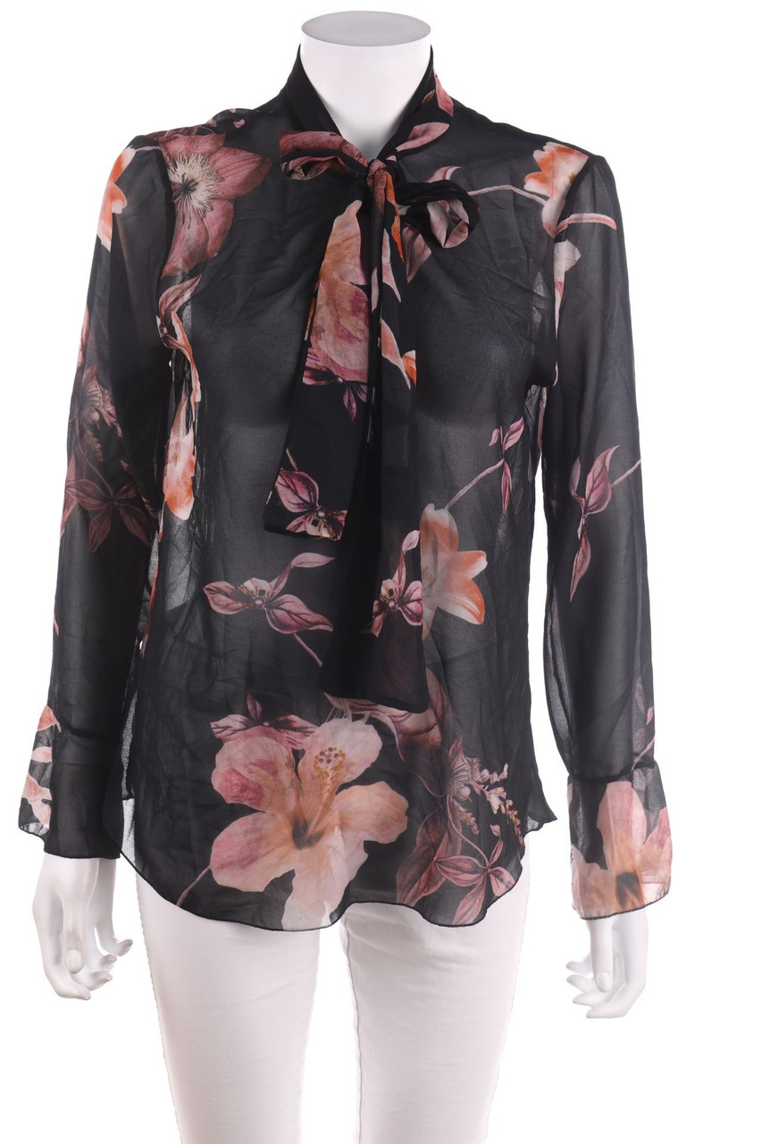 RINASCIMENTO - Chiffon-Schluppen-Bluse mit Blumen-Print - M