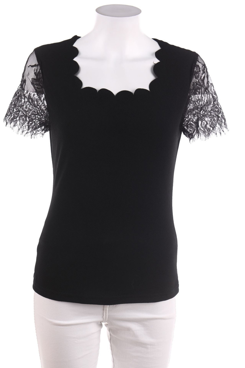 No Label - Shortsleeve-Shirt with Lace - S