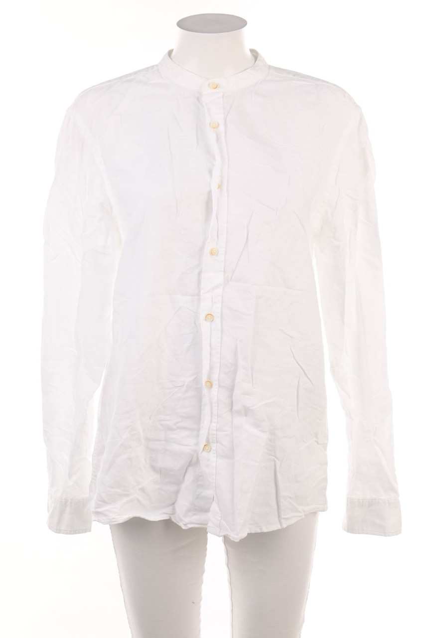 ZARA - Baumwoll-Bluse mit Leinen - M