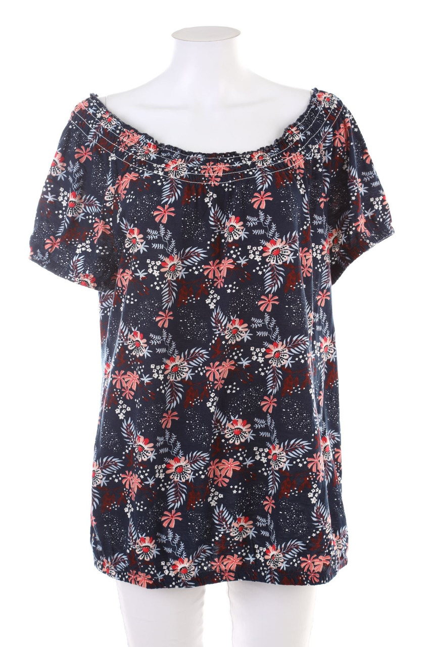 bonprix collection - Baumwoll-Bluse mit Blumen-Print - 2XL