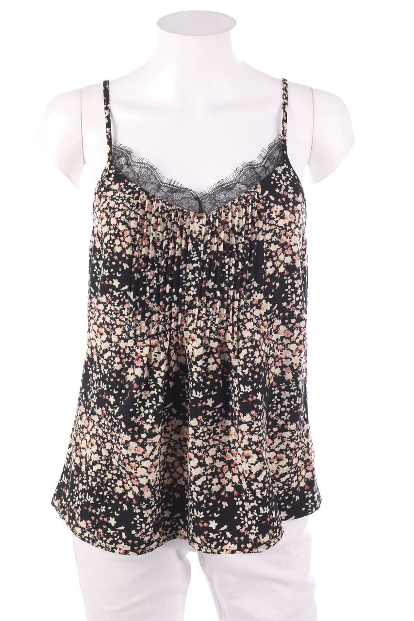 marée - Blouse Top with Lace Insert - S