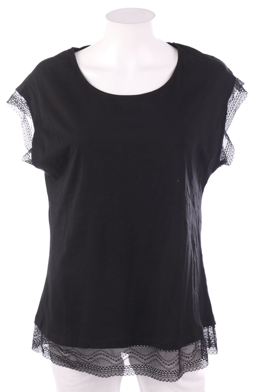 BODYFLIRT - Baumwoll-Top mit Spitze - L