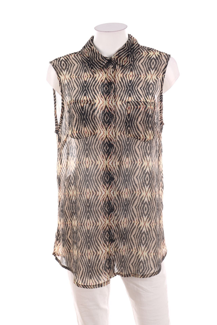 No Label - Sleeveless Shirt Blouse with Pattern - D 42-44