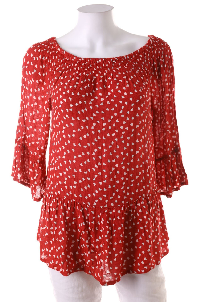 kaffe - Volant-Bluse - S